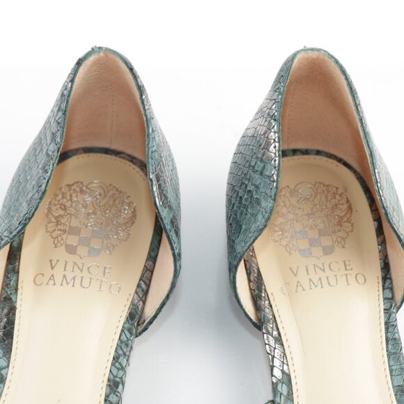 Vince Camuto Womens Kordie D'Orsay Flats Size 8.5 Blue Teal Python Slip On Shoes - Picture 9 of 12